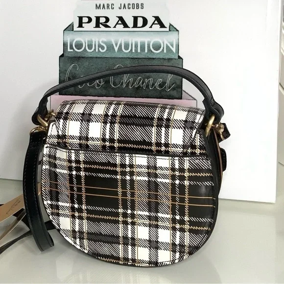 Patricia Nash Annfield Crossbody Bag Black and White Plaid